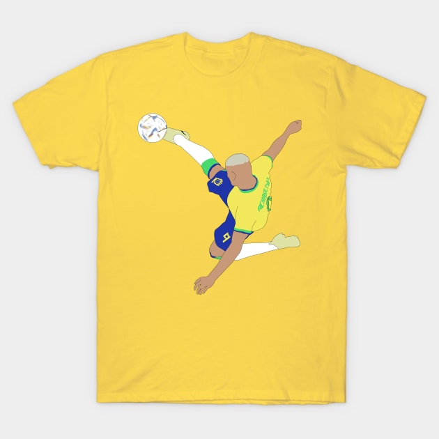 Richarlison Brazil Bicycle Kick World Cup Minimalist T-Shirt by Hevding